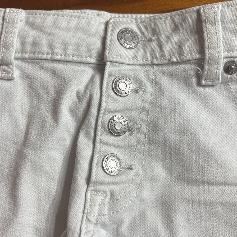 Cat & Jack White Jean Shorts Distressed Cuffed - Picture 5 of 5